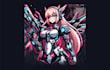 design a unique mecha girl mascot logo with fresh concepts