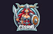 do unique female barbarian mascot logo with creative concept