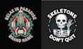 design custom skull skeleton logo with illustration style
