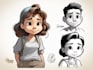 draw a cartoon character in a funny sketch