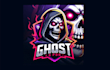 design unique ghost skull mascot logo with free source file