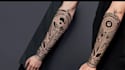 create sleeve tattoo design in geometric style
