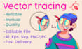 vector logo manual vector tracing raster cleanup