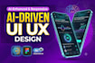 design business UI UX screens of ai based mobile app ui and ai website ui