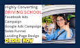 generate driving school leads driving academy landing page driving sales  funnel