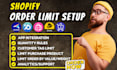 setup shopify order limits avada orichi mincart pareto minmaxify ruffruff kor