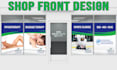 do professional shop front, signage design, window graphic in 24 hours