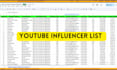 collect youtube influencer email leads at cheap prices
