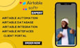 build airtable, airtable automation, optimize, softr website, database and scrip