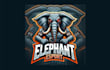 make modern elephant mascot logo with express delivery