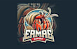 design awesome hermit crab mascot logo with creative concept