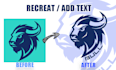 edit, change font, make transparent logo, vectorize, recolor