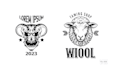 make hand drawn sheep goat head logo