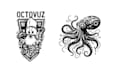 design retro hand drawn octopus logo