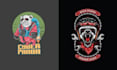 design unique biker mascot panda logo