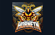 do asian giant hornet mascot logo with creative concept