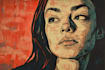 draw a custom portrait in linocut style