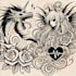 tattoo illustration anime style in lines