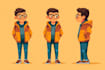 create flat vector illustration or cartoon character