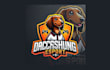 make modern dachshund dog mascot logo with express delivery