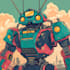 make a mecha robot illustrations