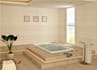 fully rustic tropical interior design, 3d coat render,bath ,living, 360 panorama