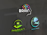 design brain, neuro, pharmacy, clinics and sciences logo