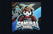 do unique samurai panda mascot logo with express delivery