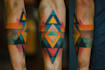 create sleeve tattoo design in geometric style