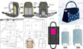 design full tech pack for bag concept backpack, handbag, purse, wallet, suitcase
