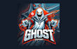do modern ghost esport mascot logo with express delivery
