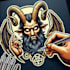 make baphomet mascot logo design with company