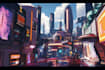 do cyberpunk scifi futuristic city