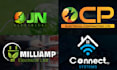 design a modern electrician logo with 3d mockup