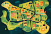 design a isometric 2d event map or illustrated maps