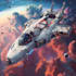 create a sci fi art, spaceship and illustration