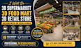 do 3d supermarket,3d food mart,3d  retail store design with 3d renderings