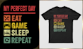 design funny gaming gamer gift video game headset controller player tshirt