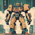 custom futuristic mecha robot character illustration art