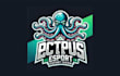 design awesome octopus mascot logo with express delivery