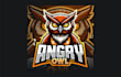 design modern angry owl mascot logo with express delivery