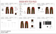 design luxury fashion clothes, technical drawing tech pack