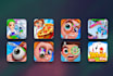 create app icon or game icon, logo design for android IOS
