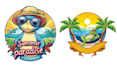 design summer mascot cartoon or beach logo