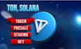 create token, staking, presale, dex, pump fun, launchpad on evm solana ton sui