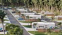 design rv park and campground with 2d plan, render