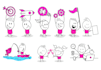 draw stickman, stick figure in doodle art and line art style