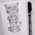 make black and white sketch pen drawing