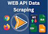 do API data scraping and develop web scraping applications