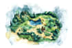 watercolor map illustration just for you